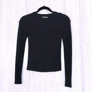 Pull&Bear Black Fitted Longsleeve Knit Sweater